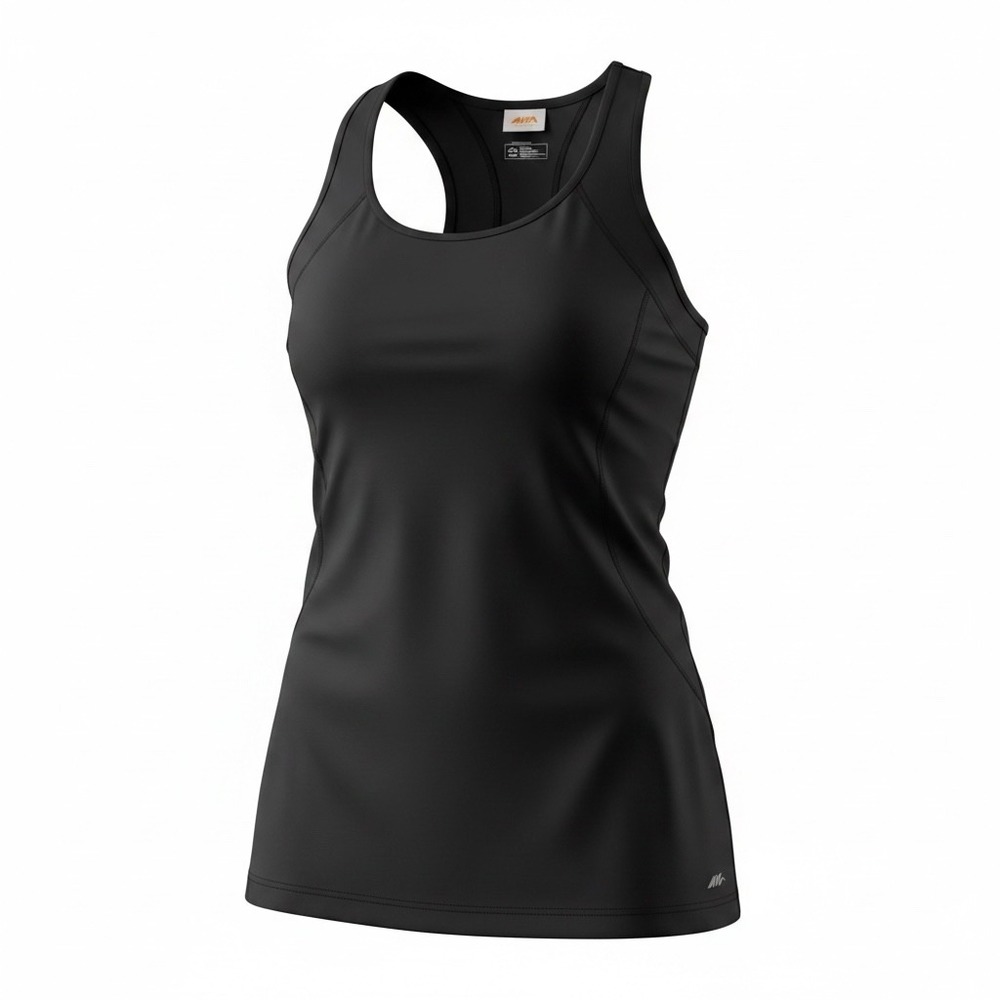 Avia Womens Black Racerback Active Tank Top Mesh Back XL Flaw on lettering